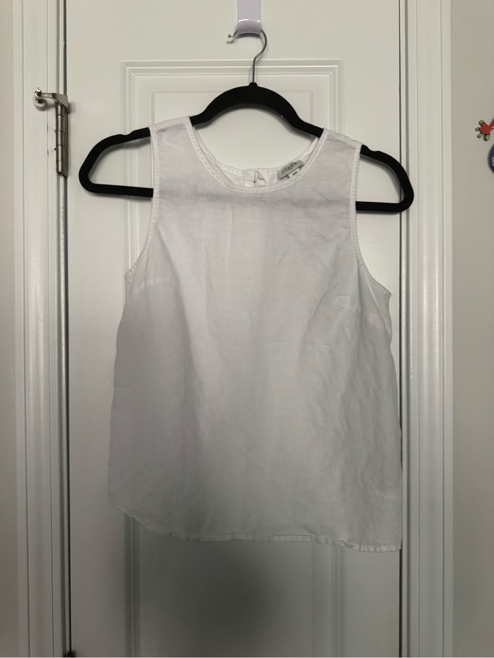 J. Crew Factory White Linen-Blend Sleeveless Tank